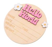 Abaodam Name Announcement Sign Plaque for Newborn Nursery Decor Commemorate Birth Details Weight Growth Milestones Shower