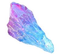 Abaodam Natural Blue Crystal Stone Ornament for Home Decoration Tabletop Raw Stone Craft Delicate Meditation and Office Decor Painted Crystal Cluster Practical Photo Prop