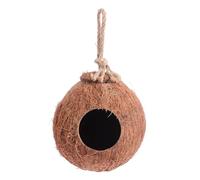 Abaodam Natural Coconut Shell Birdhouse Hanging Nest for Parrots Finches Sparrows Garden Decoration with Hollow Space for Treats and Birdseed