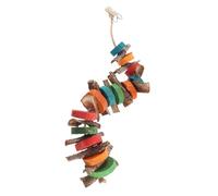 Abaodam Natural Hanging Parrot Chewing Bird with Rustic Wood Bark Chip for Cage Decoration and Safe Chew to Promote Physical and Emotional Activity for Parakeets and Caged Birds