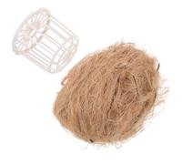 Abaodam Natural Jute Canary Nesting Material Set with 1 Jute Frame and 1 Bag for Parakeets Finches and Cockatiels - Bird Cage Bedding for Breeding and Nest Building