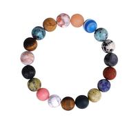 Abaodam Natural Stone Solar System Bracelet for Women with Eight Planets Beads Universe Galaxy Strand Jewelry Daily Wearing Accessory
