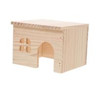 Abaodam Natural Wood Hamster Bed with Stairs Large Small Animal Castle Escapeproof Hideout for Hamsters and Small Pets Easy to Assemble and Clean