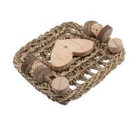 Abaodam Natural Woven Grass Mat for Rabbit Cage Chewing with Smooth Edges Eco-friendly Molar Pad for Guinea Pig Hamster Bunny Bedding Protecting Paws and Dental Health