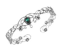 Abaodam Night Elf Vine Hollow King Crown Dark Silver and Deep Green Rhinestones, Men’s Prom King Tiara Headband for Wedding, Birthday Party, and Cosplay Accessories