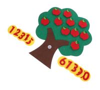 Abaodam Non Woven Apples Tree Math for Preschool Matching and Counting Educational Game with Felt Apple Safe and Reusable Teaching Aid for Early Learning