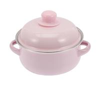 Abaodam Nonstick Enamel Stockpot Soup Pot with Lid and Anti-Skid Handles 1.1L Thickened Cooking Pot for Kitchen Stew and Noodle Foods