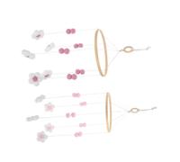 Abaodam Nordic Flower Baby Mobile Wind Chime Crib Decoration for Newborns Handmade Wooden Nursery Hanger Colorful Balls Toddler Bed Bell Ornament