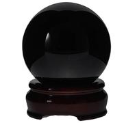 Abaodam Obsidian Crystal Ball with Base for Office and Home Desk Decoration Black Sphere 6Cm Diameter