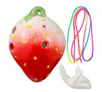 Abaodam Ocarina for Boys and Girls Strawberry Shape Six-hole Musical Instrument Holder and Lanyard