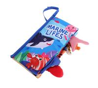 Abaodam Ocean Themed Crinkle Cloth Book with Detachable Elements for Newborns Soft Fabric Sensory for Early Learning Quiet Travel and Bedtime Interactive Plaything
