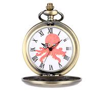 Abaodam Octopus Pocket Watch Retro Style Pocket Watch Decorative Clamshell Design Vintage Alloy Steam Punk Costume