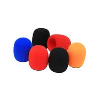 Abaodam Omnidirectional Lavalier Clip-on Microphone for Pc and Smartphones Mini Recording Mic 2 Black and 2 Red Foam Windscreens