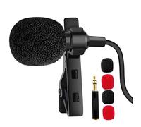 Abaodam Omnidirectional Wired Lavalier Lapel Microphone 3.5mm Clip-on Recording Microphone for Smartphones and PC Lightweight Portable for Interview and Outdoor Lectures