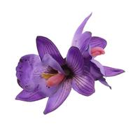 Abaodam Orchid Flower Hair Clip in Purple Cymbidium for Bridesmaids and Hawaiian Beach Weddings Easy Application Floral Design Hair Accessory for Women