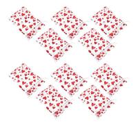 Abaodam Organza Drawstring Bags Easy to Open and Close Red 50pcs with Heart Print for Valentine's Day Gift Pouches for Candy and Jewelry at Valentine's Day Parties