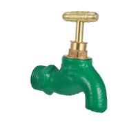 Abaodam Outdoor Water Spigot Hose Bib Copper Iron Green 1/2 Inch Spout for Washing Basin Laundry Machine Wall Mount Tap