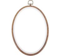 Abaodam Oval Embroidery Hoop for DIY Sewing 6.9x10.8 Inch Cross Stitch Hoop Ring Wood-Effect Frame Smooth Fabric Fixing for Cross Stitch and Handmade Craft Hanging Decoration