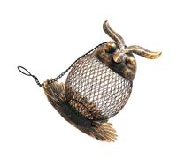 Abaodam Owl Shape Food Feeder Hanging Bird Feeder Iron Practical Stable Creative Lovely Design for Garden