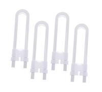 Abaodam Pack of 4 White U-Shaped Cabinet Locks for Child Safety, Plastic Adjustable Sliding Latches with No Tools Required and No Marks, for Baby Proofing Cabinets and Keeping Curious