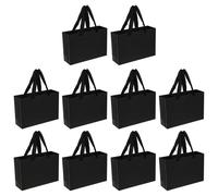 Abaodam Paper Tote Bags Paper Bags Black with Handle Lightweight 10pcs and Large Capacity for Shopping and Daily Life Use for Baked Goods and Candy