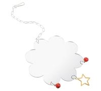 Abaodam Parakeet Bird Mirror with Bell Decorative Single-sided Large Flower Mirror for Pet Birds Enrichment for Parrots and Chickens for Cage and Coop
