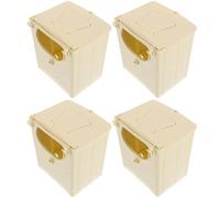Abaodam Parakeet Nesting Box Such as Bird Breeding House 4pcs Spacious Interior and Easy Installation for Beige Small Birds Parakeets, Finches, and Lovebirds