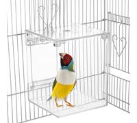 Abaodam Parrot Cage Hanging Bird Bath Box with Hooks Multifunctional Birdcage Bath for Parakeet and Small Birds and Cleaning