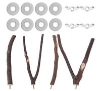 Abaodam Parrot Chewing Branch Plaything Pet Playset with Standing Pole Made of Wood and Metal for Grinding and Chewing