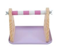 Abaodam Parrot Perch Stand with Removable Plastic Tray, Dual Functionality Wooden Bird Cage Tray and Interactive Gym for Conure and Parrot, Suitable for Indoor and Window Use