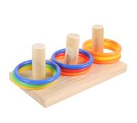 Abaodam Parrot Ring for Skill Development and Entertaining, Plastic and Wood Bird Training for Parakeets and Cockatiels, Bird Cage Accessory for Intelligent Play Random Color