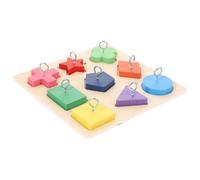 Abaodam Parrot Training Toy 9-compartment Colorful Wood Blocks Educational Bird Playing Toy for Parakeets and Cockatiels Random Color