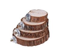 Abaodam Parrot Wood Platform Stand Rack, round Wooden Springboard Perch for Bird Cage Accessories, PET Parrot Platform to Attach to Trees