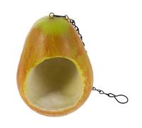 Abaodam Pear Shaped Hanging Bird Feeder for Outdoors Garden Fruit Feeder with Large Capacity Tray Weather-resistant Wild Bird Food Holder for Trees Balcony Attracts Parrots Parakeets