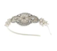 Abaodam Pearl Crystal Headband Elegant Lightweight Rhinestone Hair Accessory without Fading for Birthday and Halloween Party