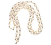 Abaodam Pearl Rhinestone Chain Trim Decorative Sewing DIY Craft Embellishment for Clothing Shoes Accessories, Gold Base 1 Yard, Creative Rhinestone Fringe and Pearls Trim for Fashion