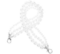 Abaodam Pearl Shoe Chain Charm for Sneakers, Three-layer White K Handmade Fishline Braided Boot Chains, High Gloss Shoe Decoration Accessories for Women