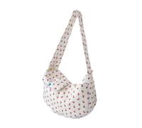 Abaodam Pet Carrier Backpack Crossbody Sling Dog Carrying Backpack Floral Beige Large Comfortable Travel Bag for Small Dogs and Cats Outdoor Walking