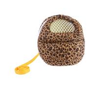 Abaodam Pet Carrier Bag Warm Breathable Leopard Print Large Size Hamster Travel Backpack Portable Storage Pouch Suitable for Small Animals Outdoor Use Random Color