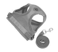 Abaodam Pet Harness Adjustable Cat Harness Cute Dog Leash Cat Harbess Breathable Cotton Grey