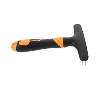 Abaodam Pet Knotting Comb for Cats and Dogs, 6" Orange Double-row Metal Dematting Tool, Small Pet Hair Care Brush for Detangling Matted Fur and Grooming Supplies