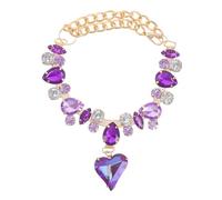 Abaodam Pet Love Collar for Dog and Cat Rhinestones Bling Heart Adjustable Neck Strap Crystal Cute Jewelry for Small Pets Puppy Valentine's Day Party