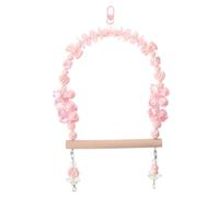 Abaodam Pet Parrot Toys Beaded Hanging Swing Climbing Perch Cockatiel Budgerigar Cage Playground Play for Indoor Parakeets