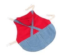 Abaodam Pet Rabbit Harness with Leash Set, Red Sports Hat Denim Costume for Dwarf and Lop Eared Bunnies, Small Animal Traction Rope and Adorable Bunny Clothing Accessory