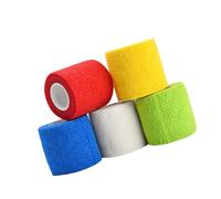 Abaodam Pet Self- Elastic for Dogs and Cats, Nonwoven Fabric Wrap 5cm X 4.5m, Mixed Colors 5pcs, Veterinary Tape for Injury Support and Sports Medicine Random Color