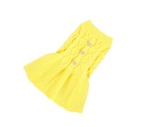 Abaodam Pet Spring Sweater for Dogs and Cats, Yellow Wool Dress, Small Size 70G, Two-Legged Comfortable Puppy and Kitty Clothing