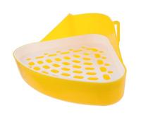 Abaodam Pet Training Corner Toilet Tray Box Plastic Small Animal Rabbit Potty Training Litter Box Yellow Mini Urine Basin for Guinea Pig Chinchilla and Bunny