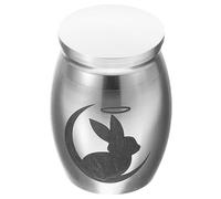 Abaodam Pet Urn for Bunny Stainless Steel Pet Urn Ashes for Home Funeral Memorial Box for Cremation