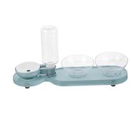 Abaodam Pet Water Dispenser with Tilted Double Bowls Automatic Cat Feeder Transparent Design for Easy Monitoring Prevents Dust and Dirt for Pets