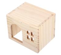 Abaodam Pet Wooden House Multi-chamber Small Animal Wooden Hut Safe Environment Comfortable Place to Relax Wood Cute Appearance Delicate Craftsmanship Home Decor for Hamster Guinea Pig